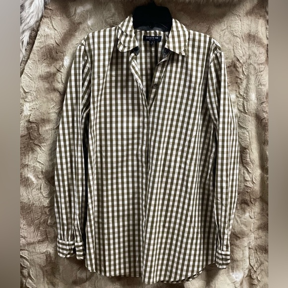 Lafayette 148 New York Button Down Long Sleeved Blouse Size Medium Top - Picture 3 of 7